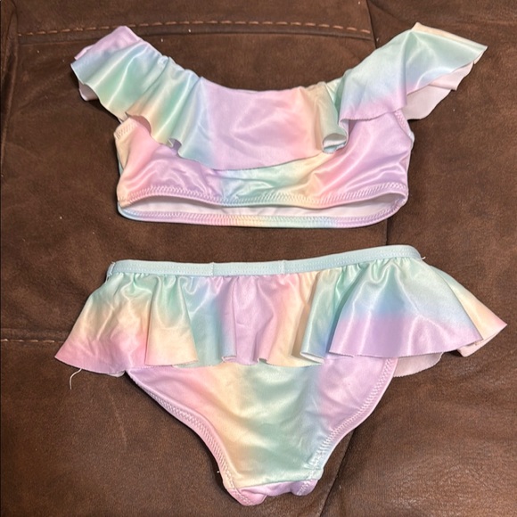 Pastel Rainbow Ruffle Bikini Set - Picture 4 of 4